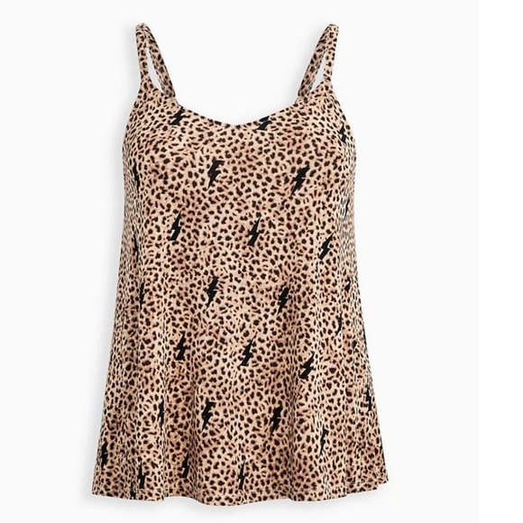 Torrid Size 3X 22-24 Lightning Bolts and Leopard Print Swing Cami - Picture 5 of 5